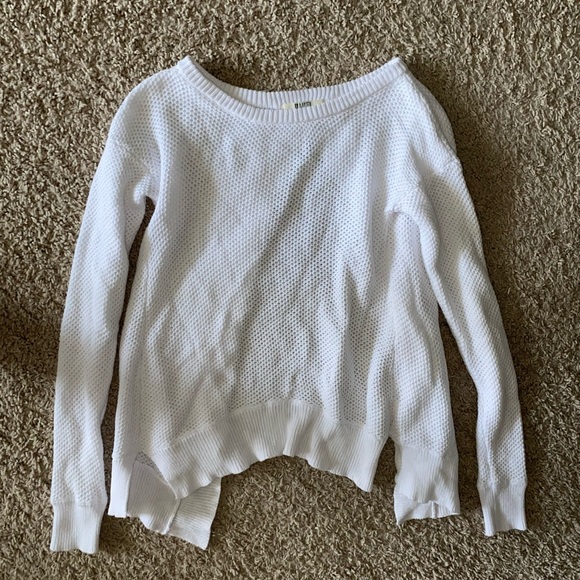 BB Dakota Sweaters - BB Dakota White Open Back Sweater
